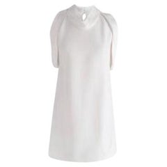 Stella McCartney ivory snakeskin jacquard shift dress