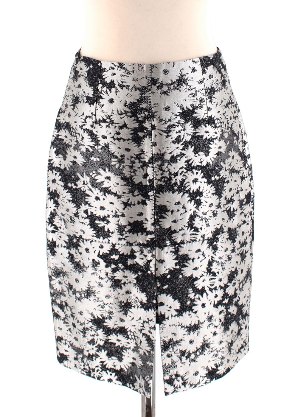 Gray Stella McCartney Jacquard Floral Print Strapless Top and Skirt  - Size US 6 For Sale