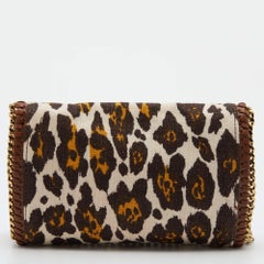 Stella McCartney Leopard Print Canvas and Faux Leather Falabella Crossbody Bag