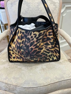Stella McCartney Leopard Print Logo Tote Bag