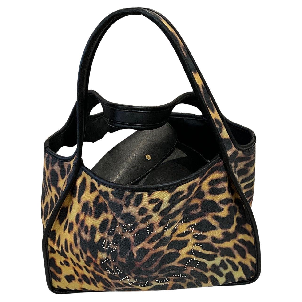 Stella McCartney Leopard Print Logo Tote Bag