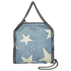 Used Stella McCartney Light Blue Denim Star Print Baby Falabella Bag