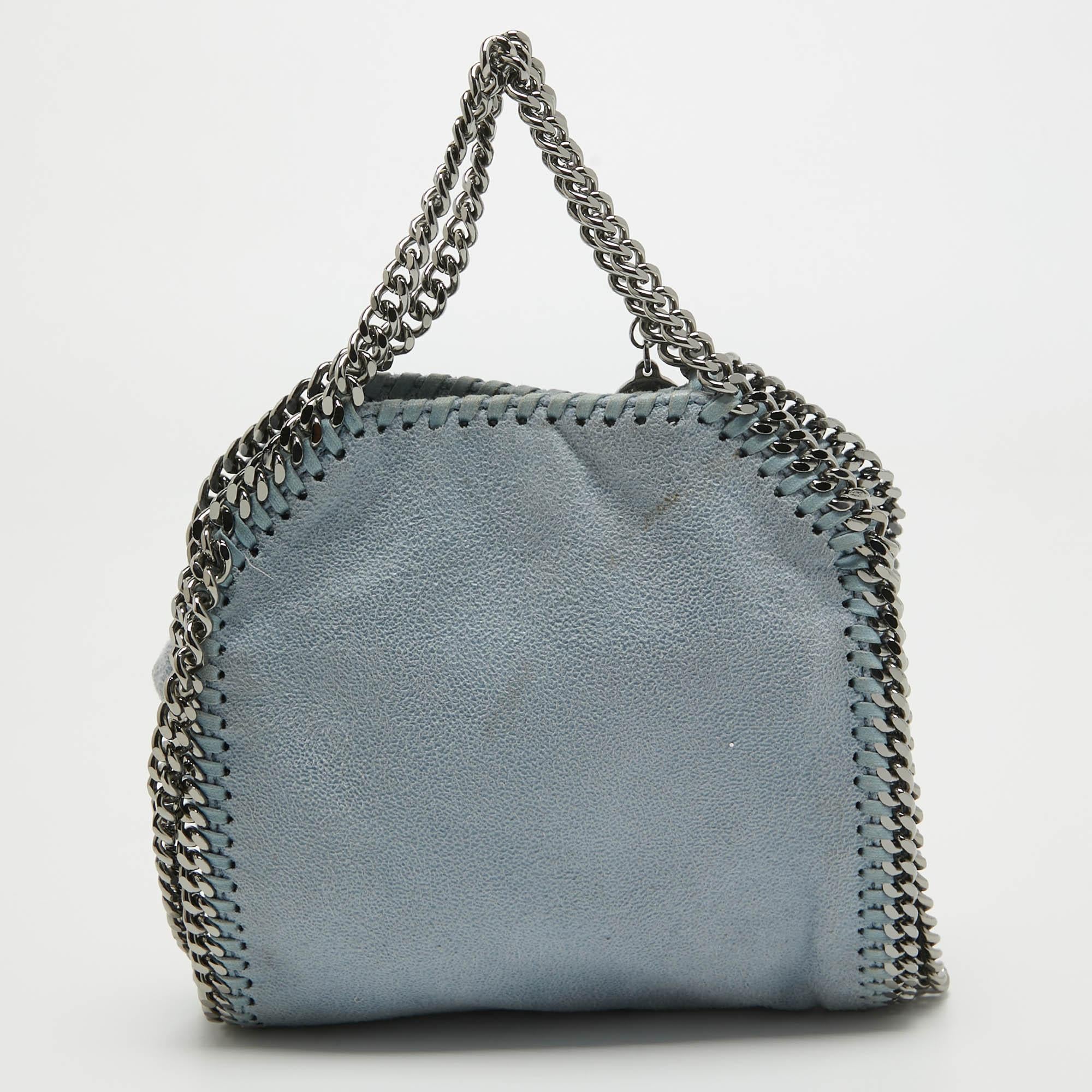 Stella McCartney Light Blue Faux Leather Tiny Falabella Bag 7