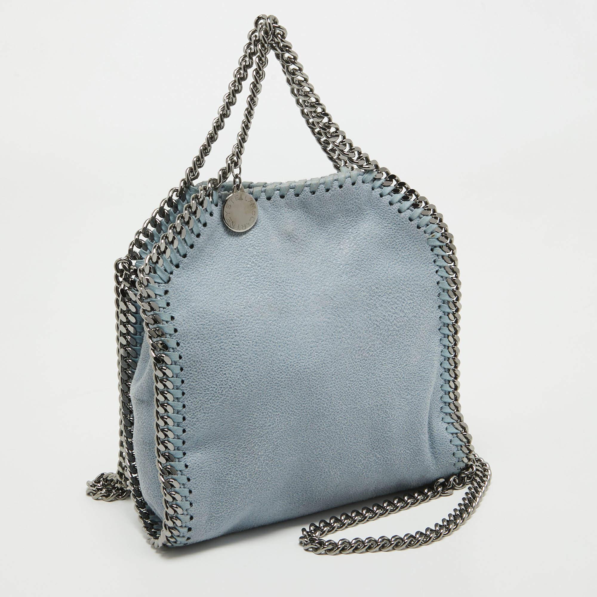 Women's Stella McCartney Light Blue Faux Leather Tiny Falabella Bag