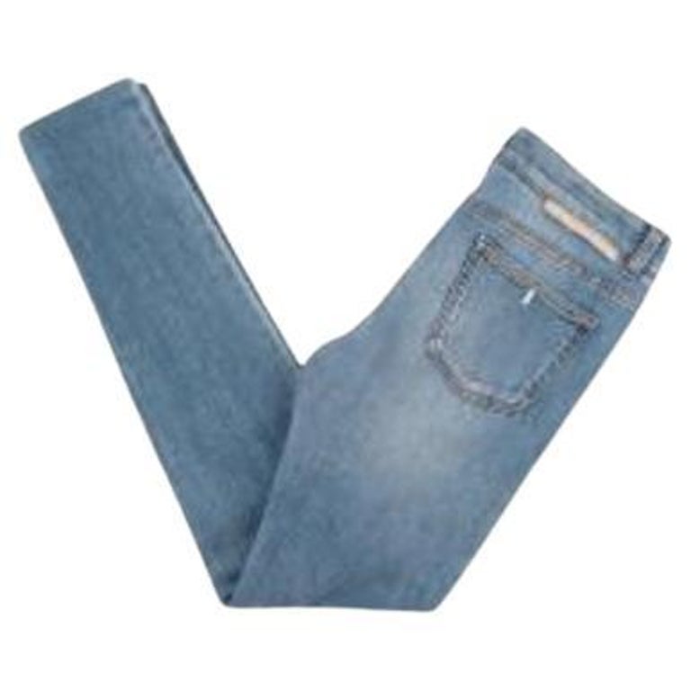 Stella McCartney Light Blue Frayed Detailed Denim Jeans For Sale at 1stDibs