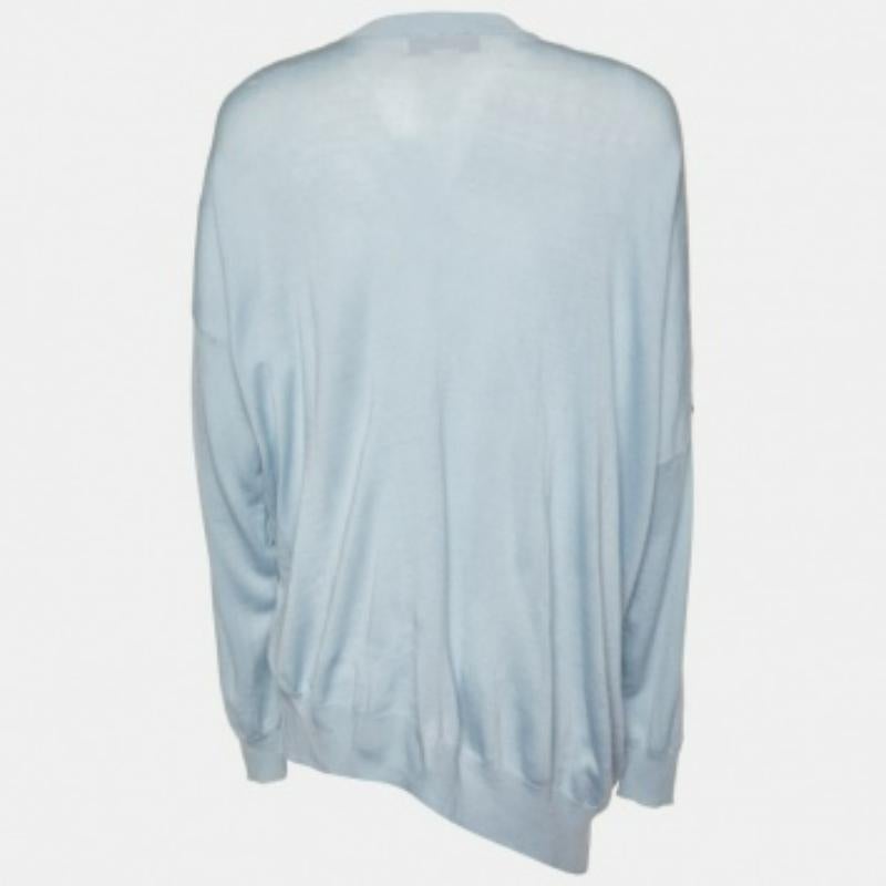 Pull en laine et soie bleu ciel Stella McCartney M. Pour femmes en vente