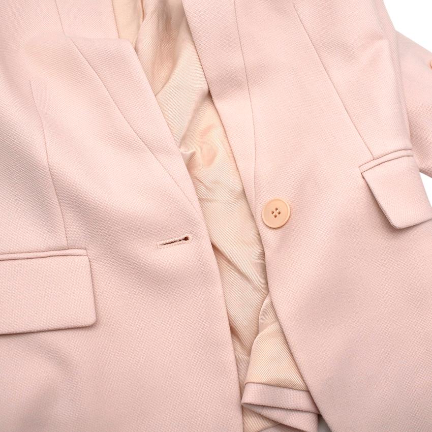 Women's Stella McCartney Light Pink Pique Single Breasted Blazer - US 00 For Sale