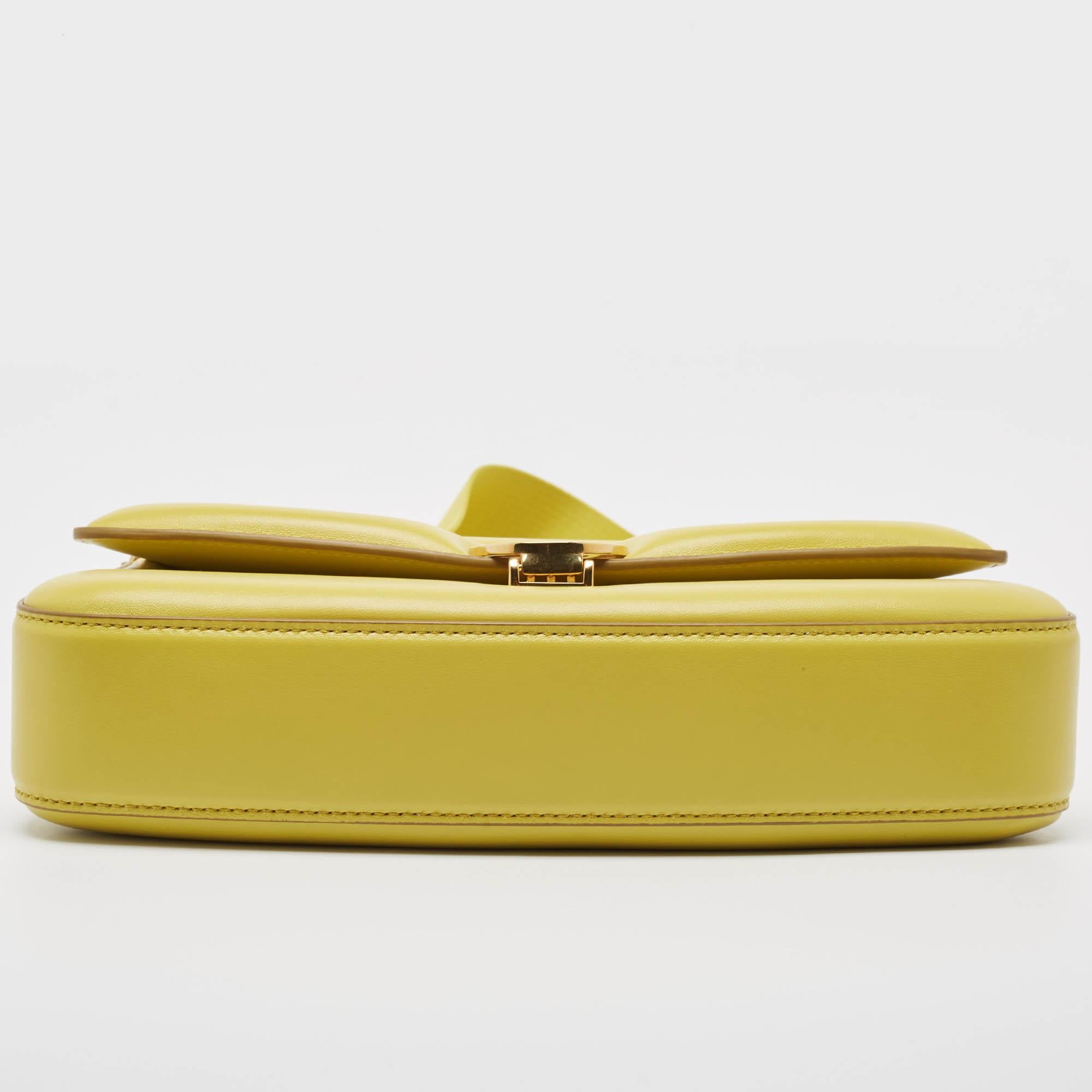 Stella McCartney Lime Faux Leather S-Wave Padded Shoulder Bag 3