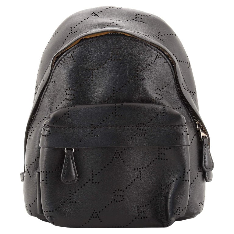 Stella McCartney Logo Backpack Perforated Faux Leather Mini For Sale at ...