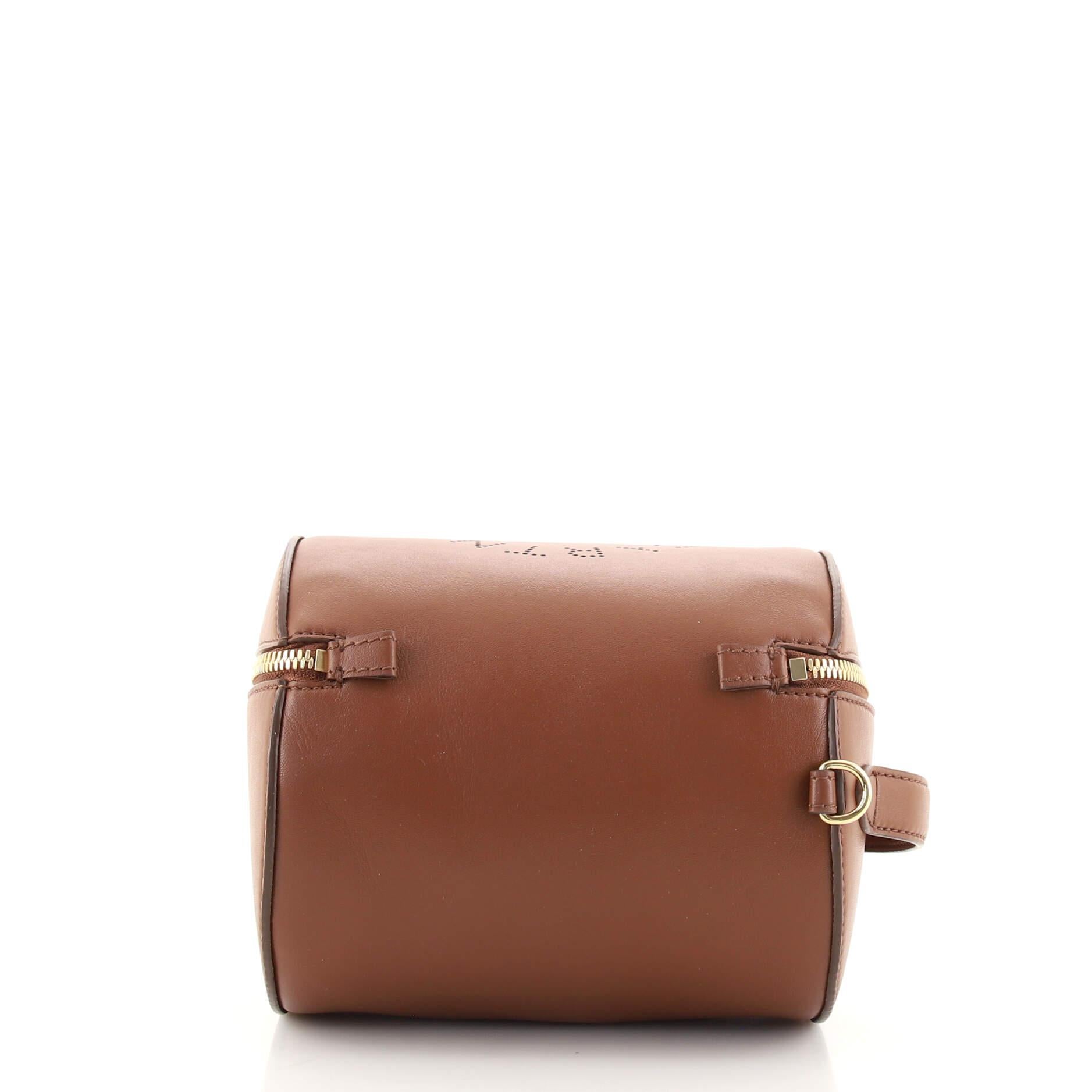 Stella McCartney Logo Barrel Bag Perforated Faux Leather Small 1