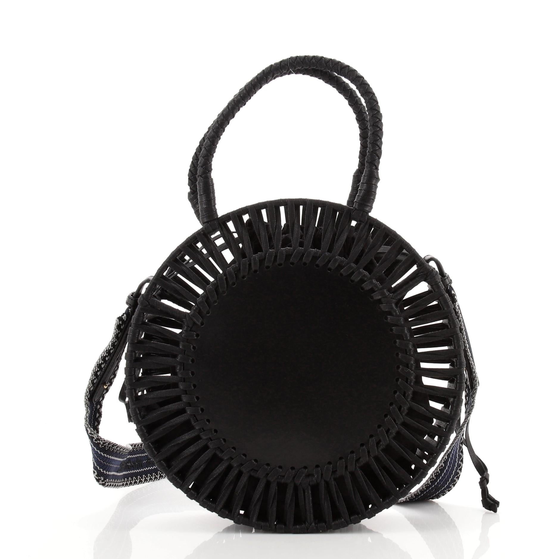 Stella McCartney Logo Circle Bag Faux Leather and Cotton Small In Good Condition In NY, NY