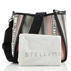 Stella McCartney Logo Crossbody Bag Striped Canvas Mini
