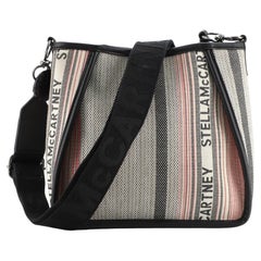 Stella McCartney Logo Crossbody Bag Striped Canvas Mini