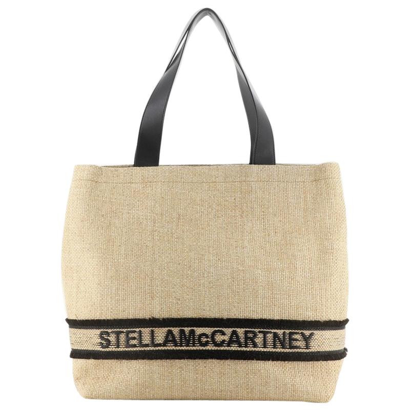 Stella McCartney Logo Tote Woven Raffia Large