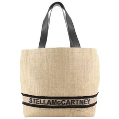 Stella McCartney Logo Tote Woven Raffia Large