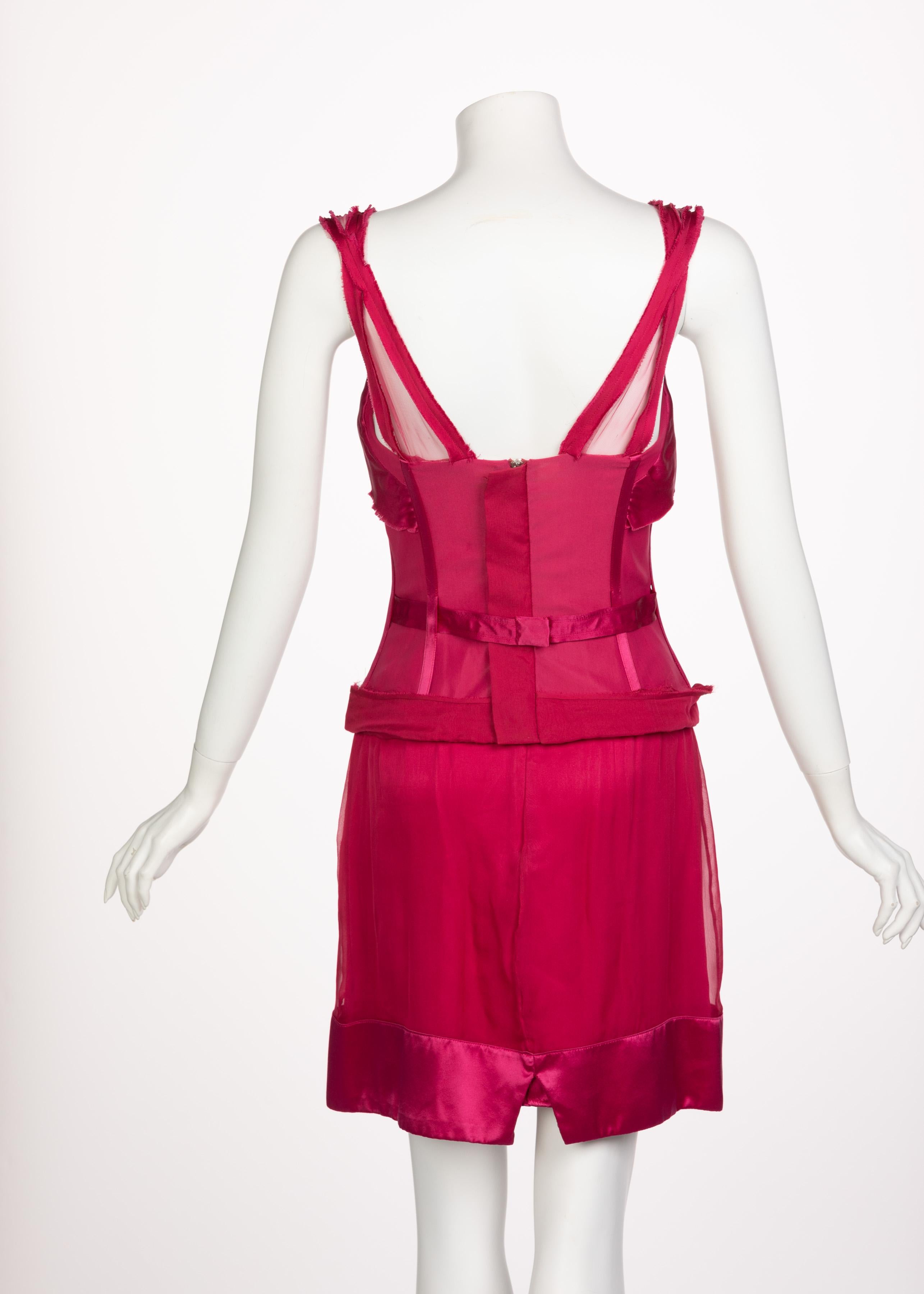 Stella McCartney Magenta Pink Corset Dress Runway 2003 In Excellent Condition In Boca Raton, FL