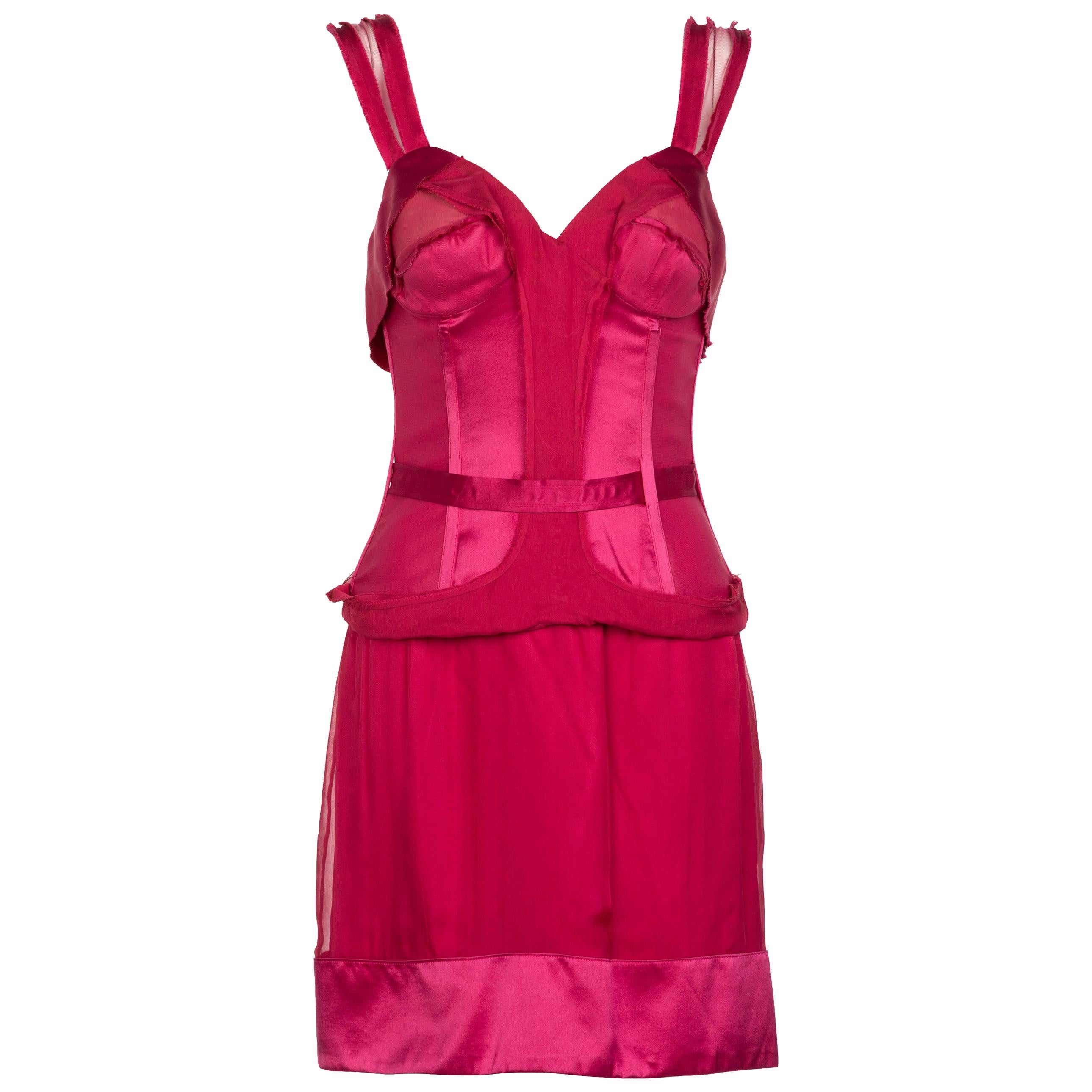 Stella McCartney Magenta Pink Corset Dress Runway 2003