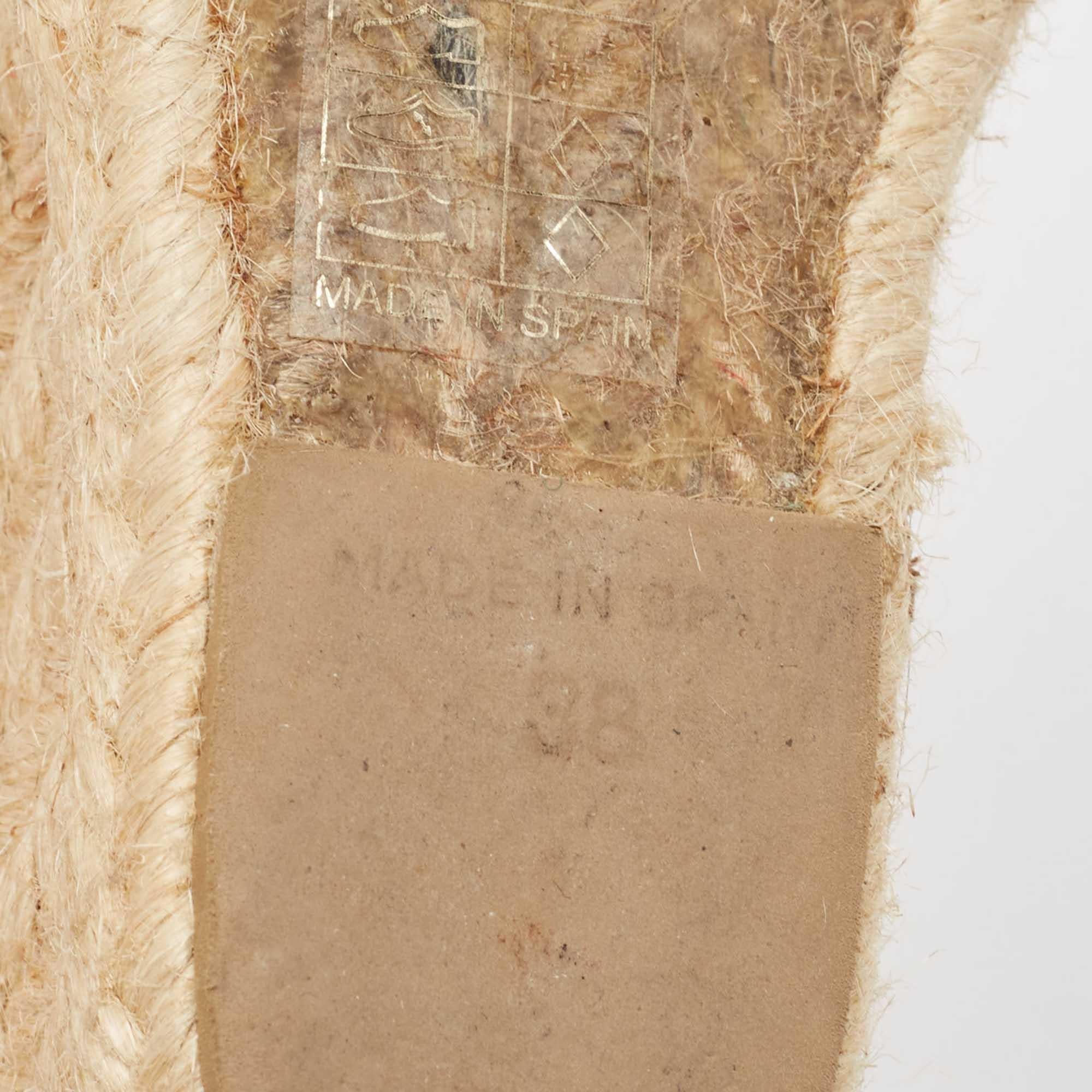 Stella McCartney - Sandales espadrilles compensées à lanières à la cheville en maille tissée, taille 38 en vente 3