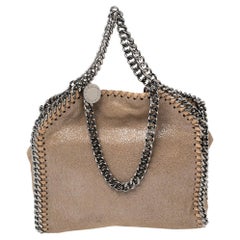 Stella McCartney Metallic Beige Faux Leather Tiny Falabella Shoulder Bag