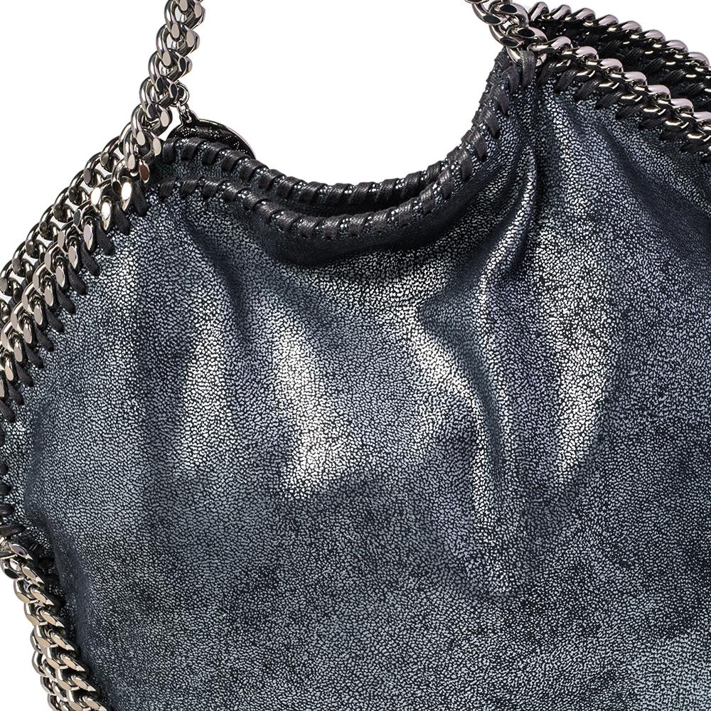 Stella McCartney Metallic-Blau Kunstleder Kleine Falabella-Tasche 3