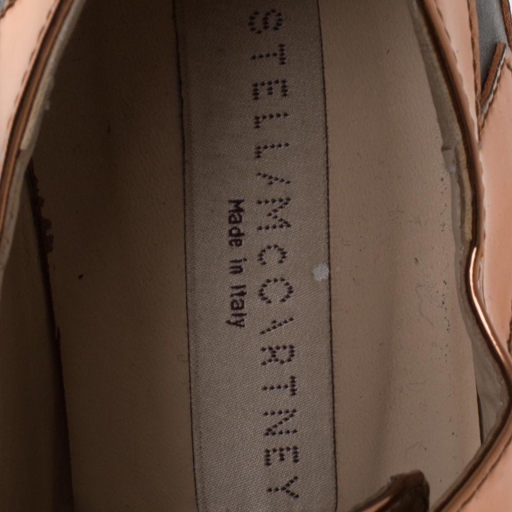 Stella McCartney Metallic Bronze Patent Leather Elyse Platform Sneaker Size 37 In Fair Condition In Dubai, Al Qouz 2