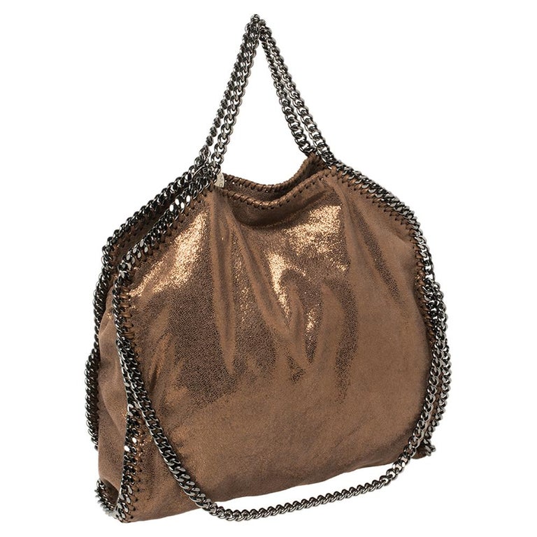 Stella McCartney Metallic Brown Faux Leather Small Falabella Tote at 1stDibs