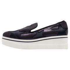 Stella McCartney Metallic Faux Leather Elyse Star Slip On Sneakers Size 41