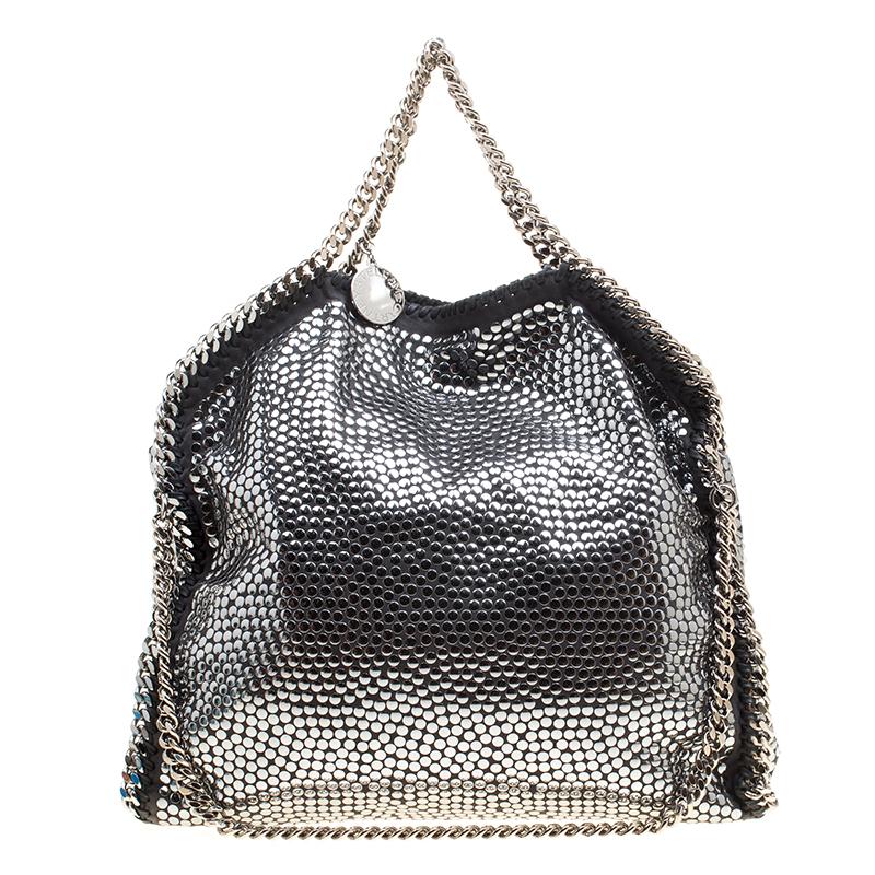 Stella McCartney Metallic Faux Leather Small Studded Falabella Tote