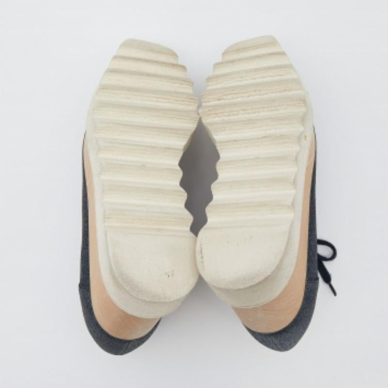Stella McCartney Metallic Glitter Elyse Platform Derby Sneakers Size 38 For Sale 2