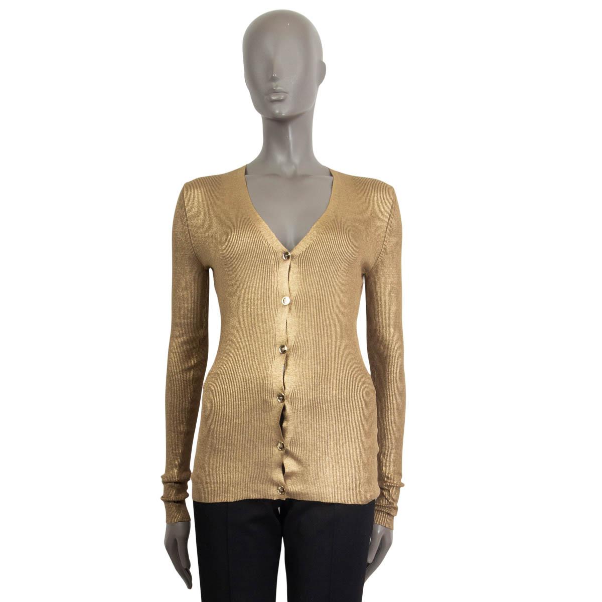 metallic gold cardigan sweater