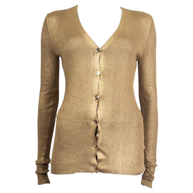 gold cardigan for dress Missoni Pink Gold Knit Maxi Dress Cardigan Necklace Beret Set, 1970s –  Basha Gold main image 0