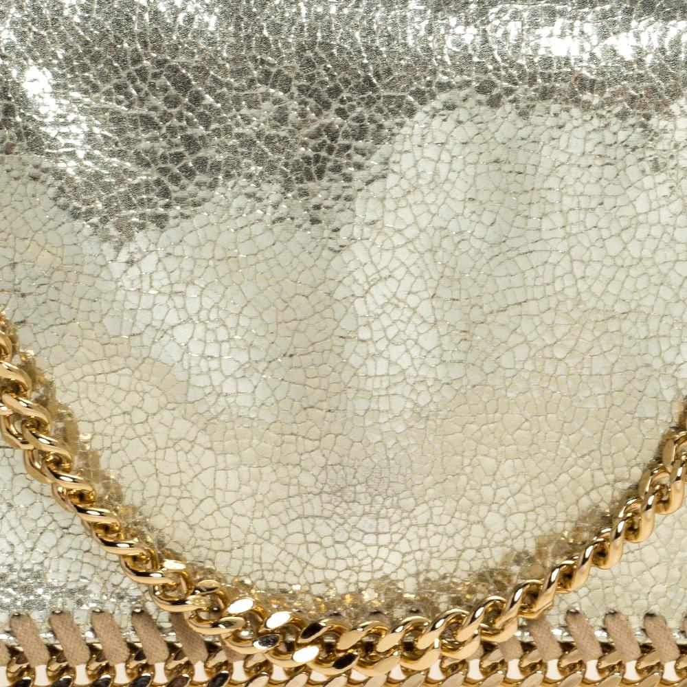 Stella McCartney Metallic Gold Faux Leather Falabella Flap Crossbody Bag 3