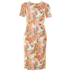 Stella McCartney Metallic Neon Floral Jacquard Ridley Sheath Dress XS