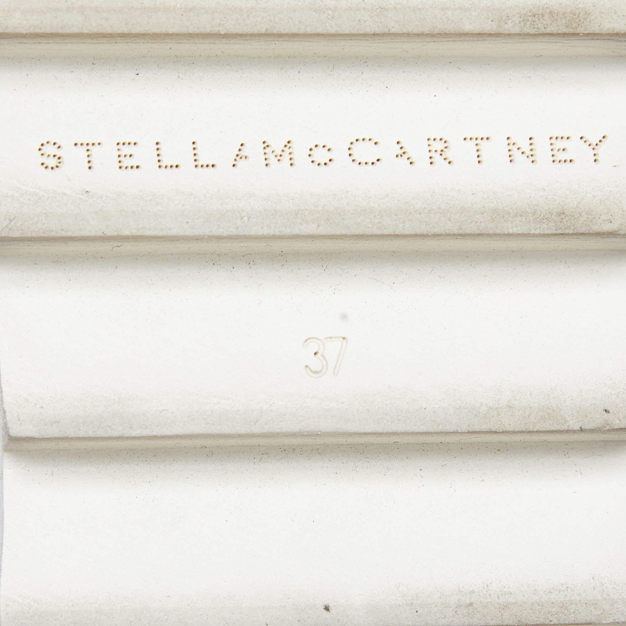 Stella McCartney Metallic Rose Gold Faux Leather Elyse Platform Derby Size 37 For Sale 4
