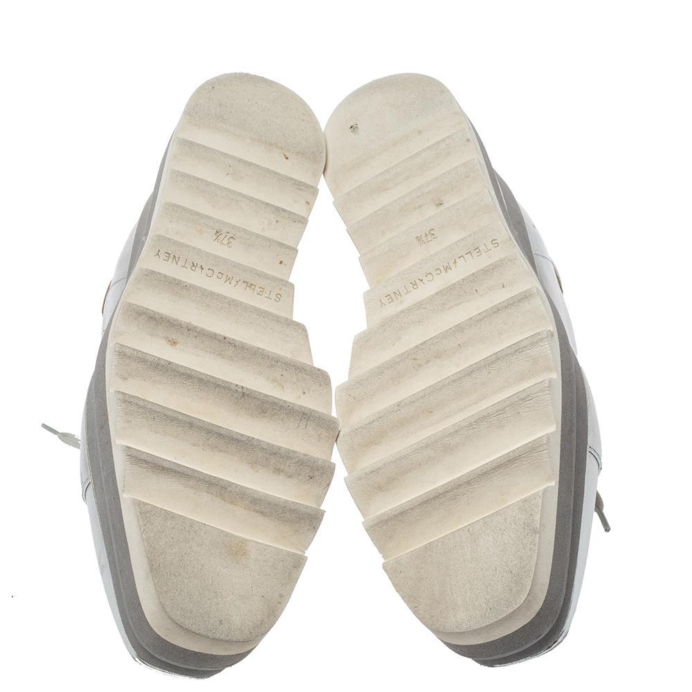 Stella McCartney Metallic Silber Faux Sneak Elyse Derby Sneaker s Größe 37.5 Damen