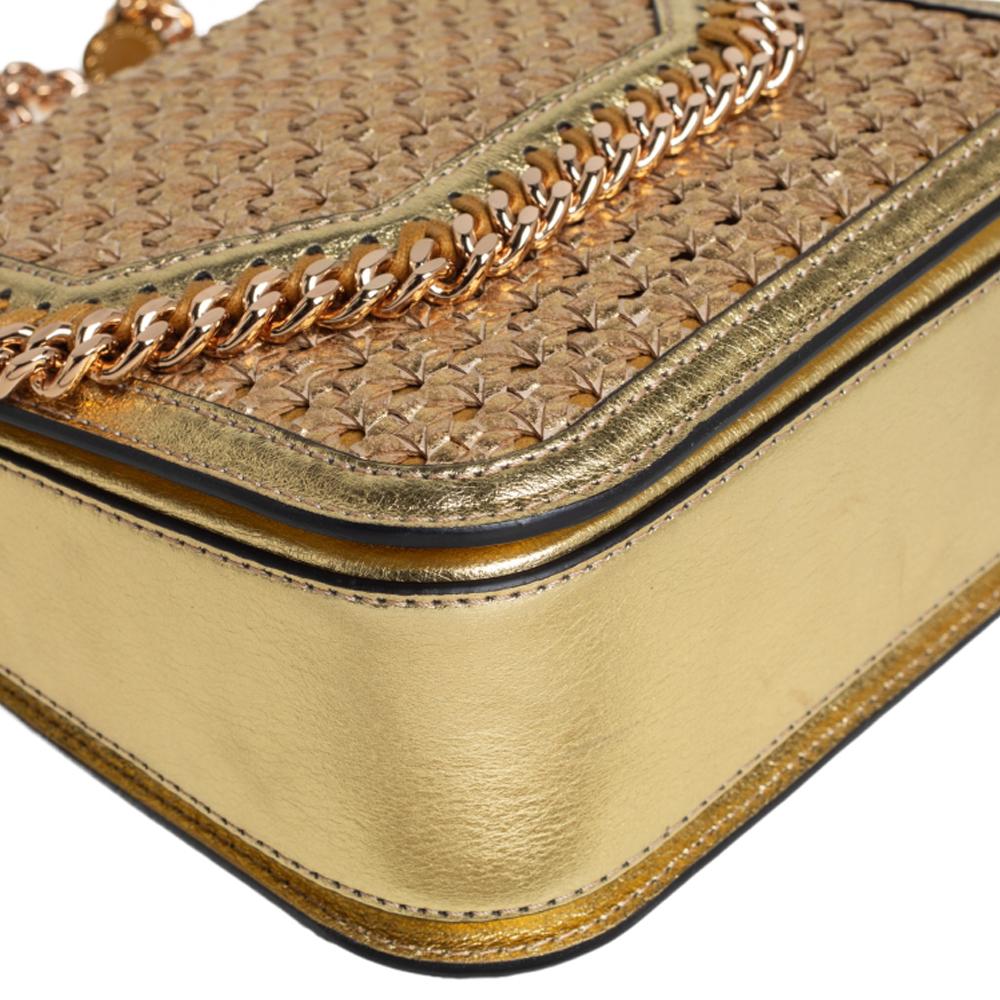Stella McCartney Metallic Woven Leather Medium Box Shoulder Bag 1