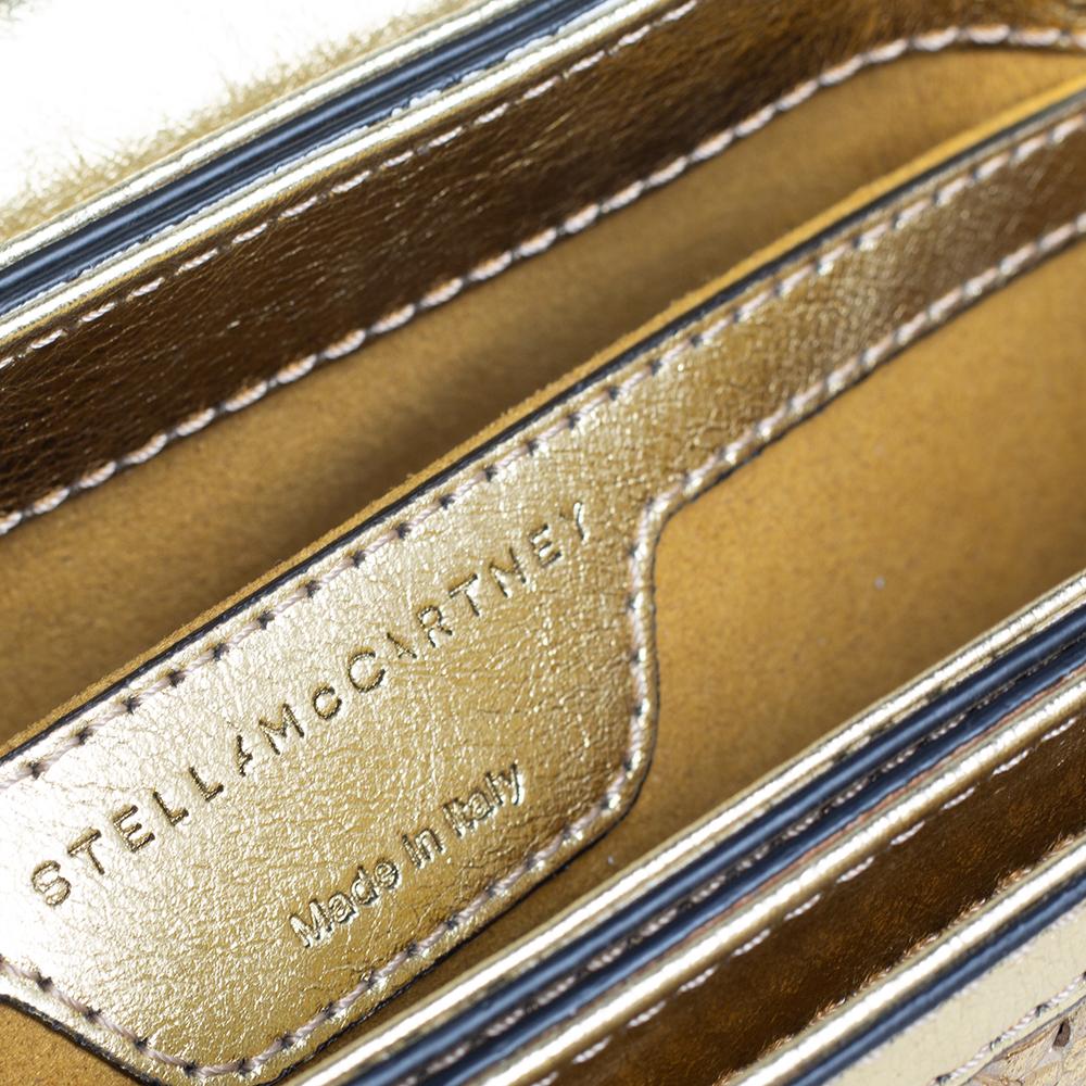 Stella McCartney Metallic Woven Leather Medium Box Shoulder Bag 4