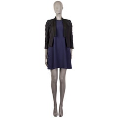 STELLA MCCARTNEY midnight blue silk blend CROPPED TUXEDO BLAZER Jacket 36 XXS