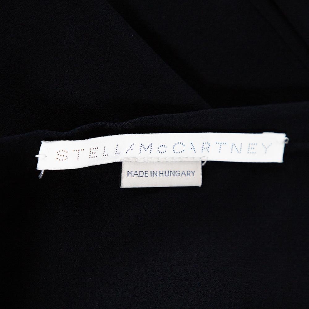 Stella McCartney Midnight Blue Silk & Lace Paneled Maxi Skirt S In Good Condition In Dubai, Al Qouz 2
