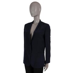 STELLA MCCARTNEY midnight blue silk SHAWL COLLAR Blazer Jacket 38 XS