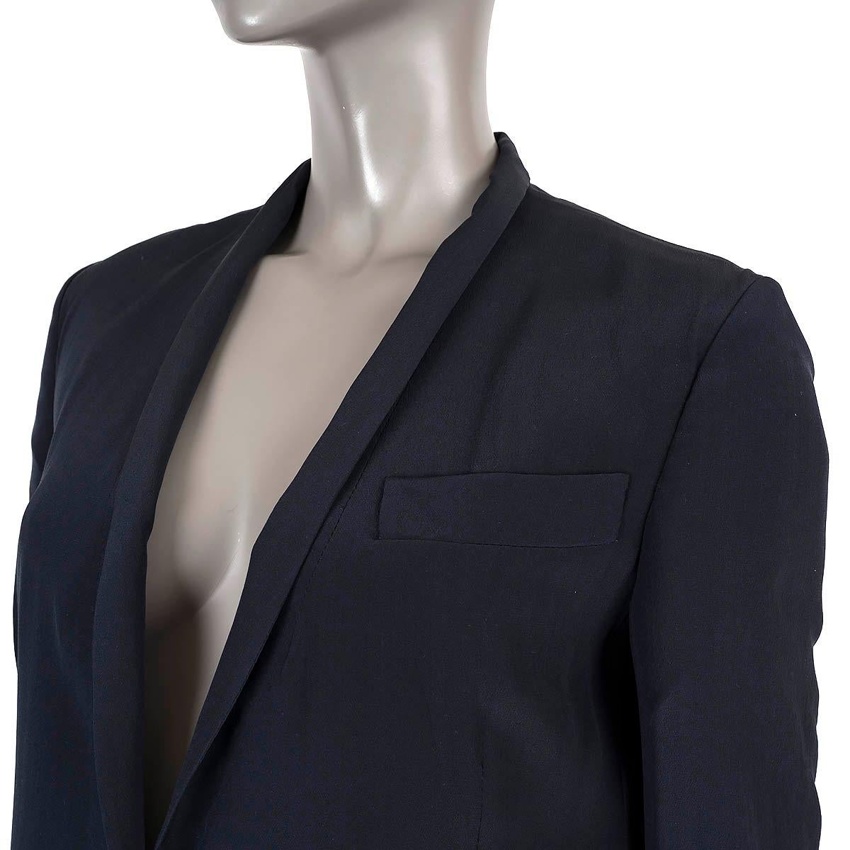 Women's STELLA MCCARTNEY midnight blue silk SHAWL COLLAR Blazer Jacket 38 XS For Sale