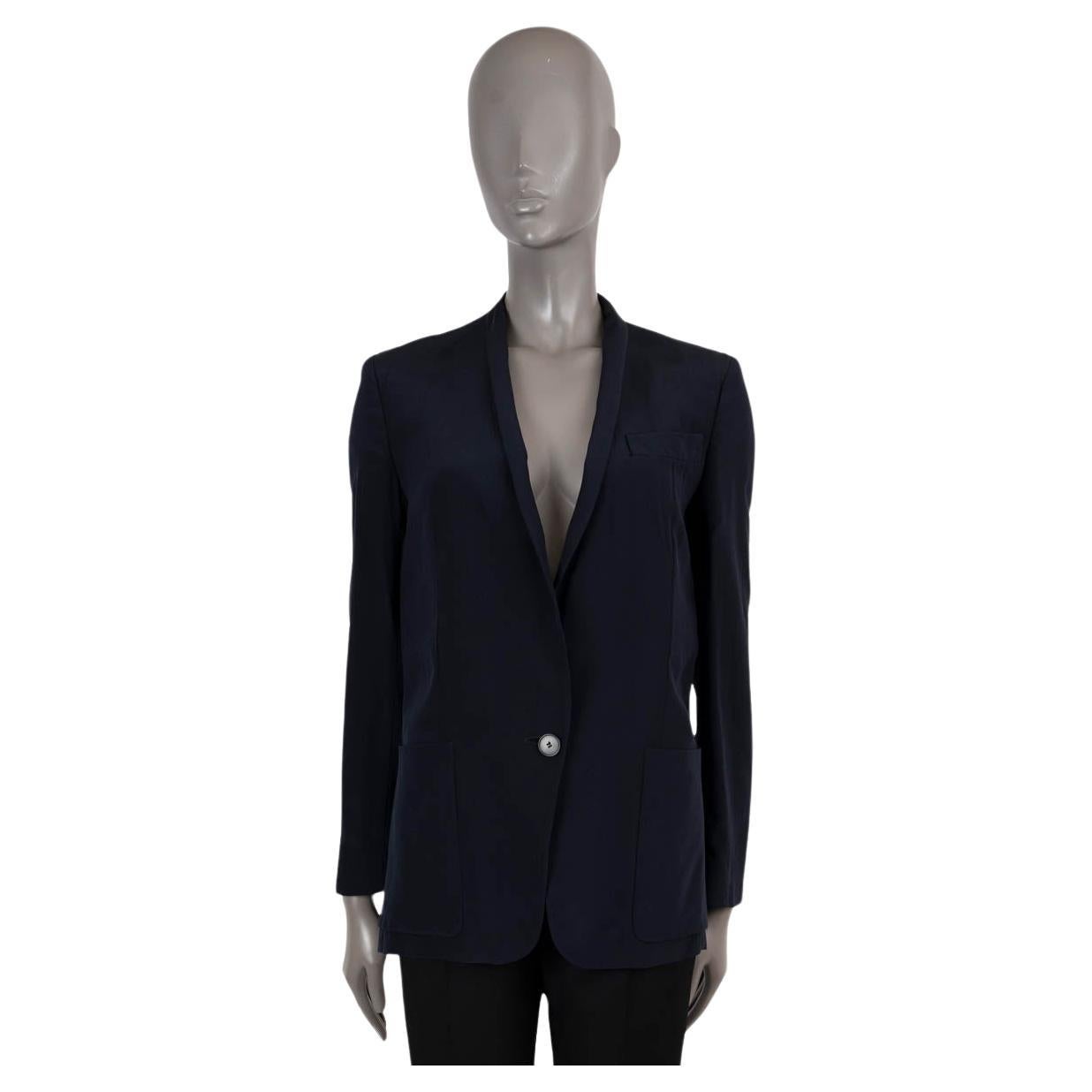 Stella McCartney Giacca Blazer SHAWL COLLAR in seta blu notte 38 XS