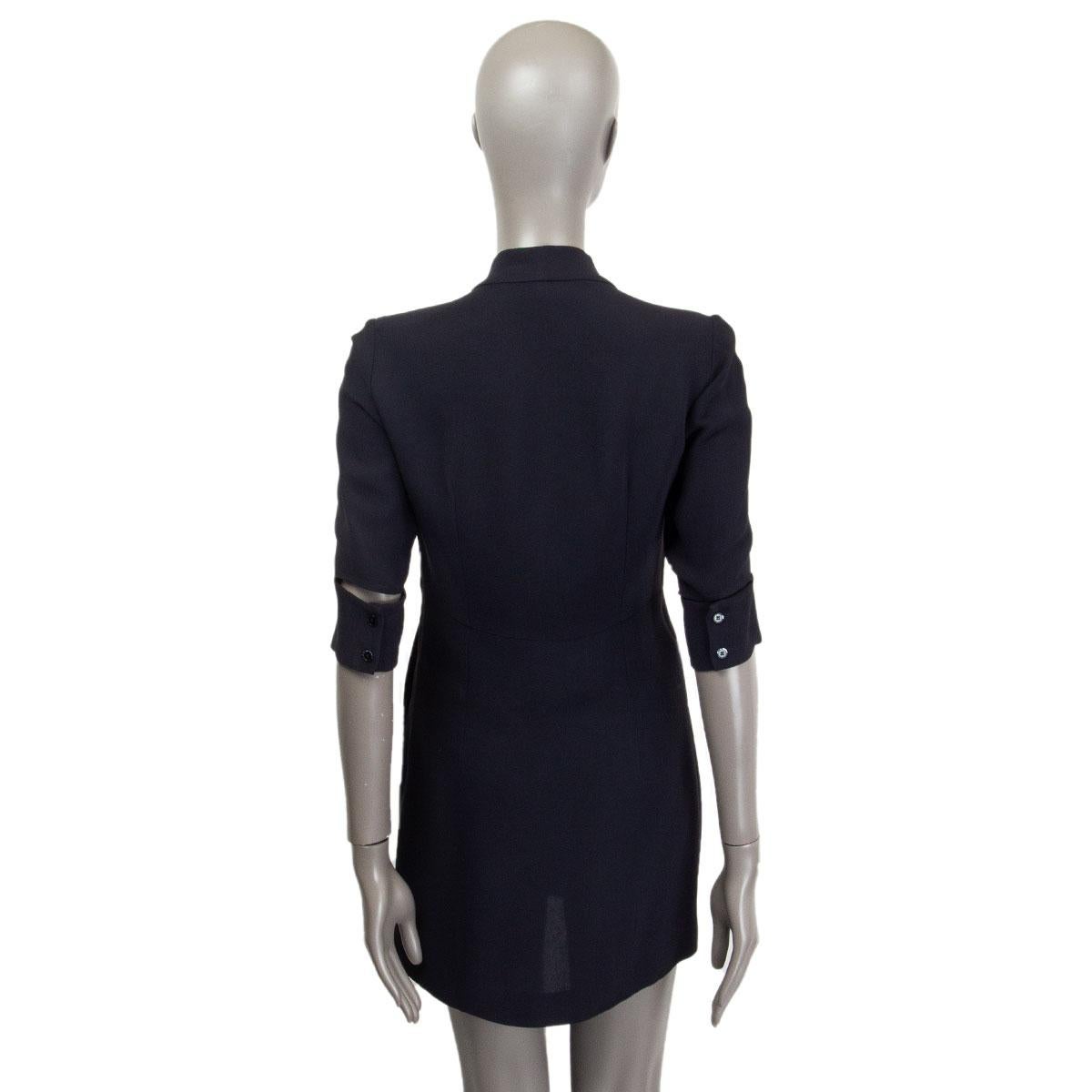 STELLA MCCARTNEY midnight blue viscose Short Sleeve Mini Dress 40 S In Excellent Condition For Sale In Zürich, CH