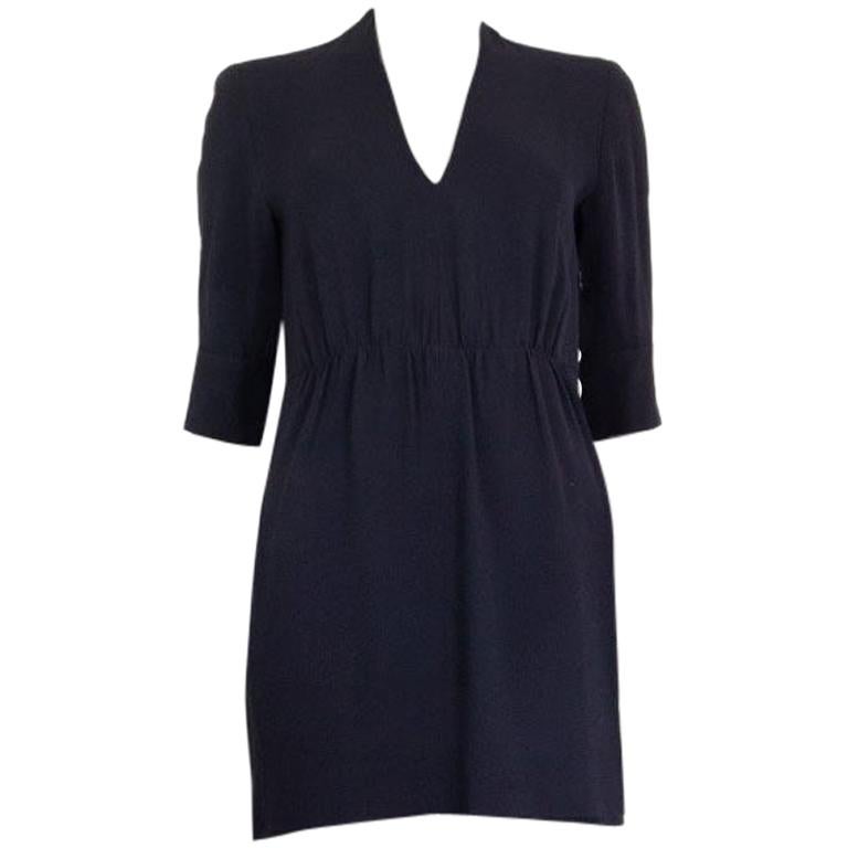 STELLA MCCARTNEY midnight blue viscose Short Sleeve Mini Dress 40 S For Sale