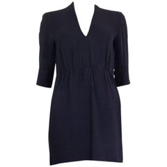 STELLA MCCARTNEY - Mini robe à manches courtes en viscose bleu nuit, taille 40 S