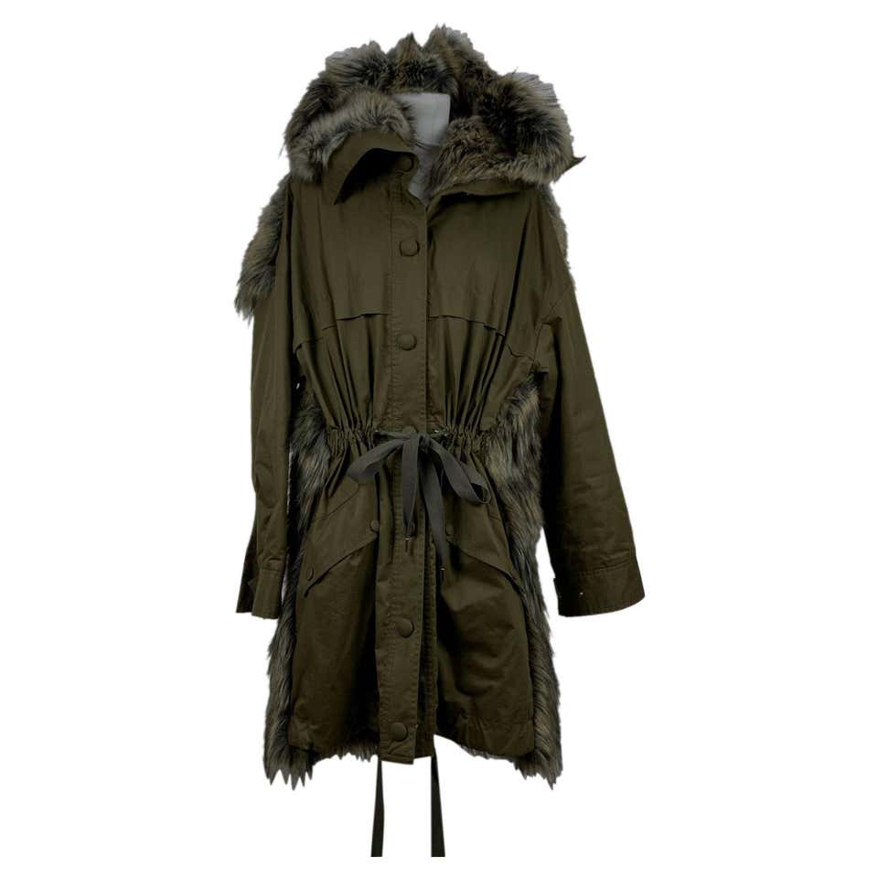 Stella McCartney Military Green Parka Hooded Jacket Size 38 IT For Sale ...
