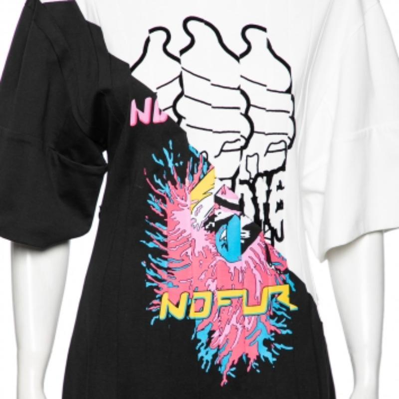 Stella McCartney - Robe sweat-shirt en coton imprimé monochrome M en vente 1