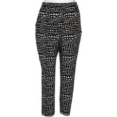 Stella McCartney Monochrome Heart Printed Silk Pants M