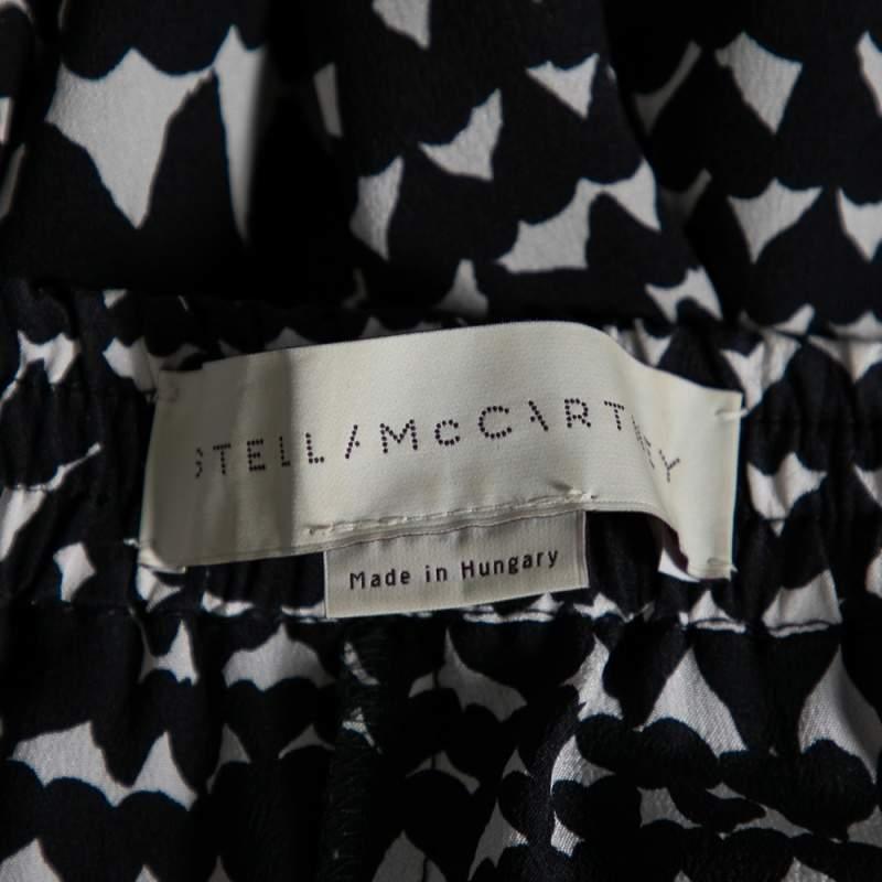 Women's Stella McCartney Monochrome Heart Printed Silk Pants M For Sale