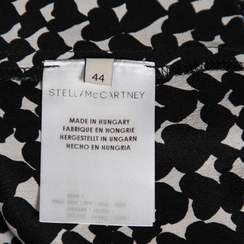 Stella McCartney Monochrome Heart Printed Silk Pants M For Sale 1